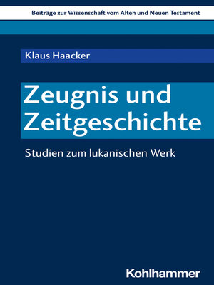 cover image of Zeugnis und Zeitgeschichte
